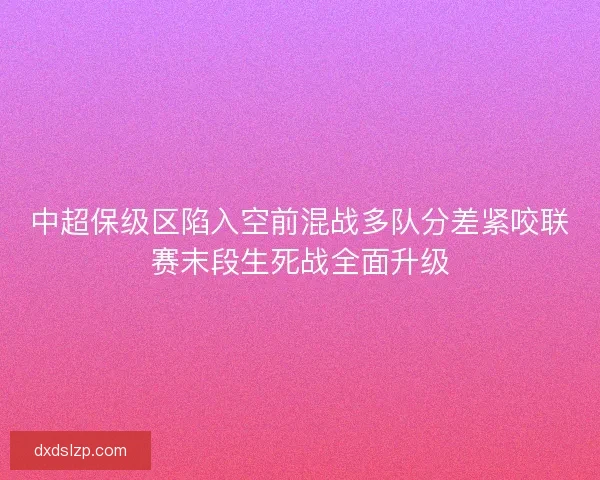中超保级区陷入空前混战多队分差紧咬联赛末段生死战全面升级